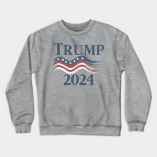 Vintage Trump 2024 US American Flag 2024 Election Crewneck Sweatshirt